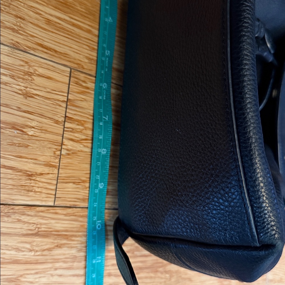 Coach Black Pebbled Leather Backpack with Gold Accents - Picture 8 of 10